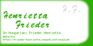 henrietta frieder business card